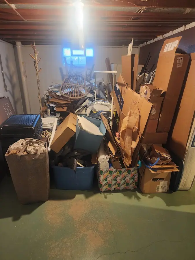 Roll-off dumpster container at job site for 4 Yard Dumpster Rental in Lampasas